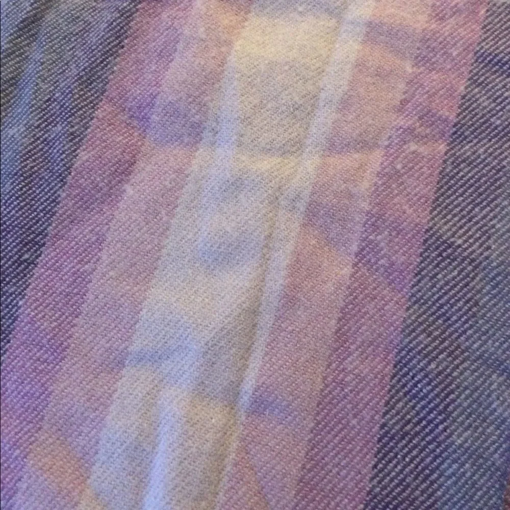 Scarf, shawl, soft purple stripes, fringe